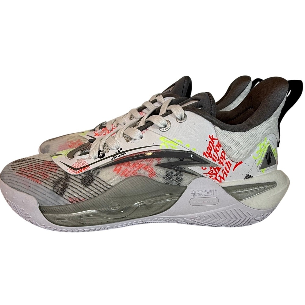 Anta Kai 1 Speed Mens Basketball Shoes White Grey Red Mens Size 9
